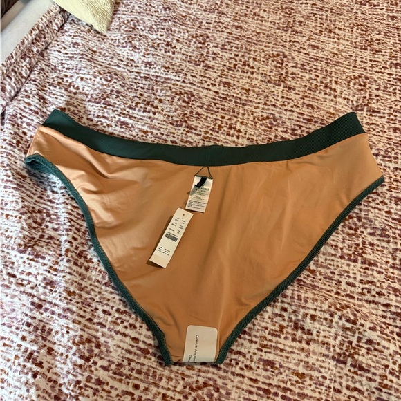 J.Crew Sage Green Ribbed Cross Front Cheeky Bikini Bottom Womens Size 3X NEW - Picture 7 of 12